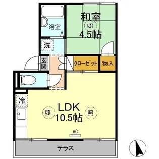 1LDKの間取り画像