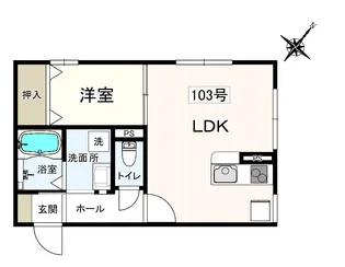 CHATON シャトン【103号室】の間取り