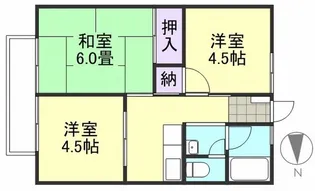 シティハイム吉岡B棟【1階】の間取り