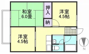 シティハイム吉岡B棟【2階】の間取り