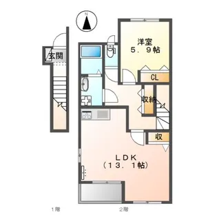 ヴェルジェⅡ【2階】の間取り