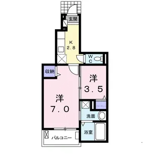 ヴィラ・マウントワン上東 B【1階】の間取り