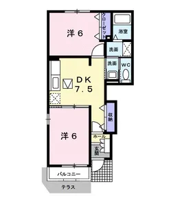 2DKの間取り画像