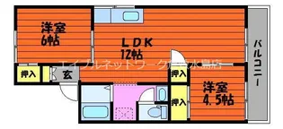 グリーンハイツ塩津【202号室】の間取り