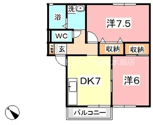 フラワー D【1階】の間取り