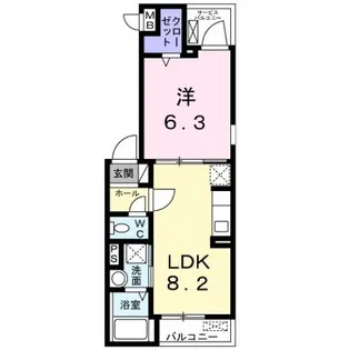 グランディオズF【3階】の間取り