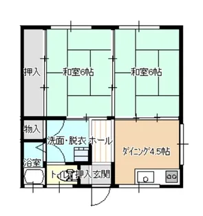 水呑向丘アパート【2階】の間取り