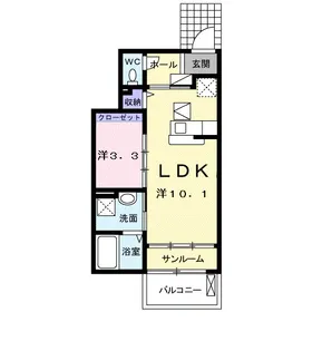 ラ・ベルコリーヌB【1階】の間取り