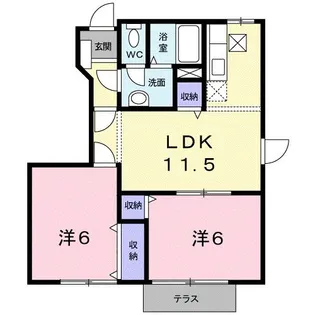 クオ−タ−・レジデンスA【1階】の間取り