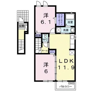セレノ・カーサB【2階】の間取り