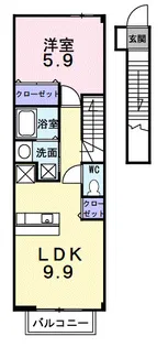 ソレアード太田 A【2階】の間取り