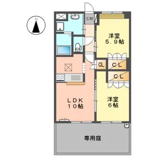 アバンサール【1階】の間取り