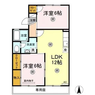 コスメティックスオオフク H棟【1階】の間取り