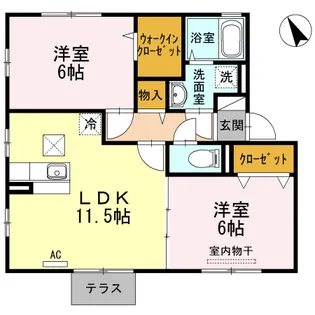 セジュール戸手【1階】の間取り