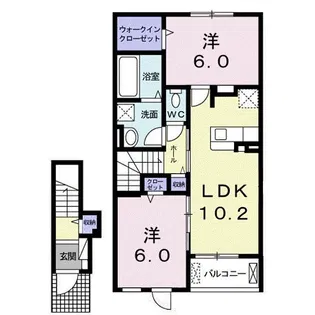 ル・メリディアン F【2階】の間取り