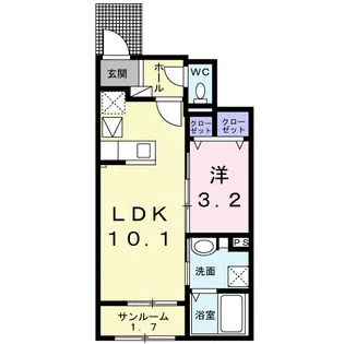コート エスポア【1階】の間取り