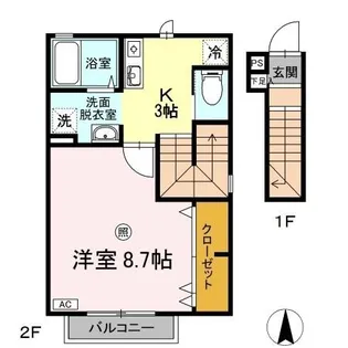 progress〜プログレス〜 B棟【202号室】の間取り