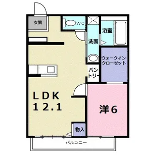 スカイハイツ河相A【1階】の間取り