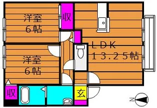 サンビレッジチェリオ【D102号室号室】の間取り