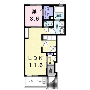 ルーベル太田B【1階】の間取り