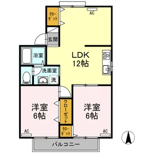 サンハイツM B棟【2階】の間取り