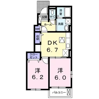 ルルディ B【1階】の間取り