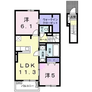 ジェイドB【2階】の間取り