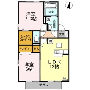 メルベーユB棟【2階】の間取り