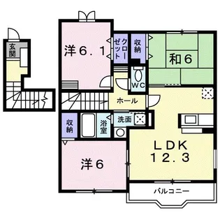ベル・ソレイユD【2階】の間取り