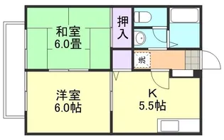 サンライフ中島ⅡB【201号室】の間取り