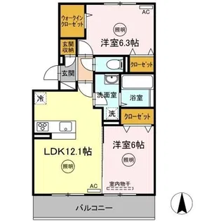 メゾン勝賀 A棟【3階】の間取り