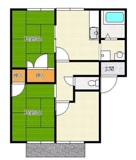 コーポ中西【202号室】の間取り