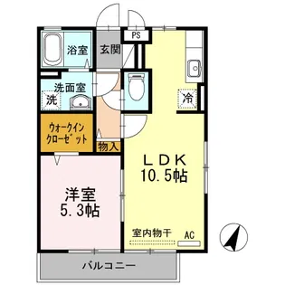 リファルジェント泉D棟【2階】の間取り