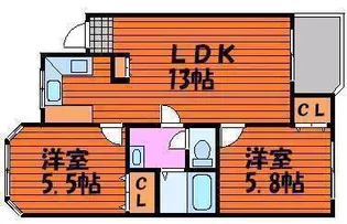 メープルテラス弐番館【202号室】の間取り