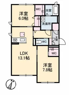 クレアガーデン B棟【1階】の間取り