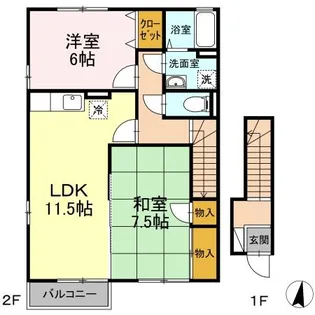 プレジオ六番館【2階】の間取り
