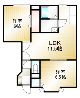 シャルマン・ディオB【1階】の間取り
