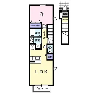 アロッジオプラシードA【201号室】の間取り