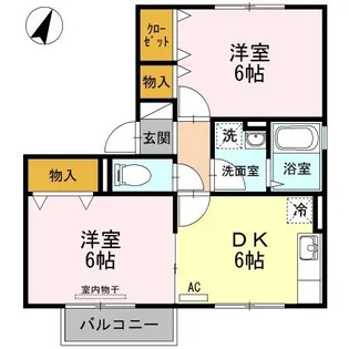 ECO−レジデンス『モア』 D棟【2階】の間取り