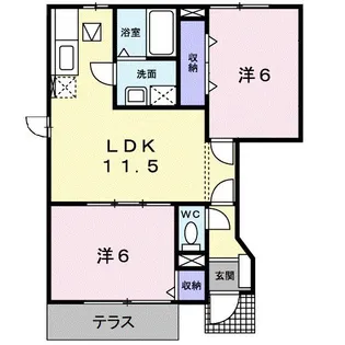 プラスペラティC【1階】の間取り