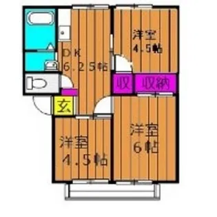 タウンホームヤマシタ【202号室号室】の間取り