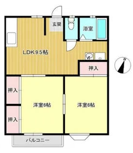 グランボヌールOkamoto【2階】の間取り