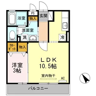 ル・グランⅤ(サンキエーム)【3階】の間取り