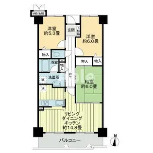 サーパス木太公園【0904号室】の間取り