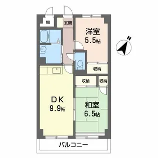 ジュネス南蔵王弐番館【3階】の間取り