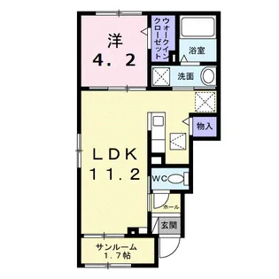 パレスコーネリアⅡ【1階】の間取り