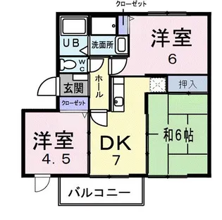 ニューエルディム堀南A【1階】の間取り