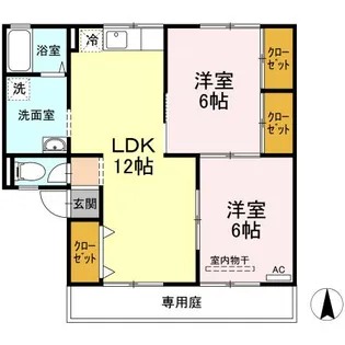 コスメティックスオオフク F棟【1階】の間取り