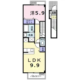 ネオハイムD【2階】の間取り