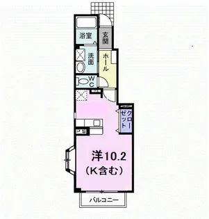 マ−ヴェラスB【1階】の間取り